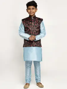 KRAFT INDIA Boys Blue Dupion Silk Kurta with Pyjamas