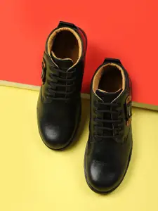 Red Chief Men Black Leather Casual Shoes