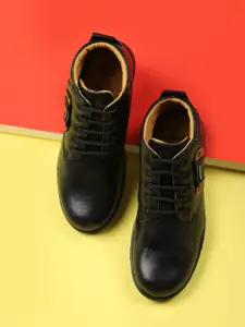 Red Chief Men Black Leather Casual Shoes