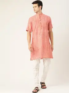 RAJUBHAI HARGOVINDAS Men Pink Cotton Handloom Kurta