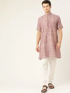 RAJUBHAI HARGOVINDAS Men Purple Cotton Handloom Kurta