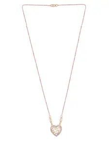 Zaveri Pearls Women Rose Gold-Toned & White Brass Rose Gold-Plated Necklace