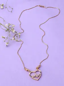 Zaveri Pearls Women Rose Gold & White Brass Rose Gold-Plated Necklace