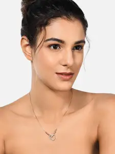 Zaveri Pearls Women Rose Gold & White Brass Rose Gold-Plated Necklace