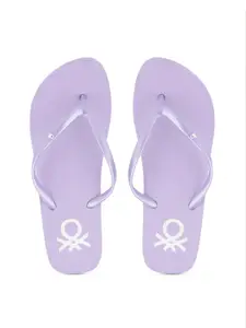 United Colors of Benetton Women Purple Solid Thong Flip-Flops