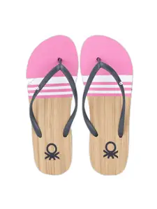 United Colors Of Benetton Women Brown & Pink Flip Flops