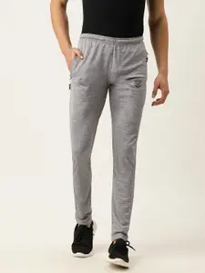 Sports52 wear Men Grey Melange Slim Fit Solid Track Pants
