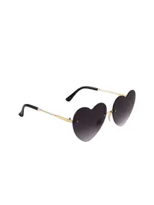 AISLIN Women Grey Lens & Gold-Toned Oversized Sunglasses with UV Protected Lens