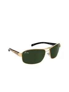 AISLIN Men Green Rectangle Sunglasses