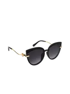 AISLIN Women Black Full-Rim Cateye Sunglasses