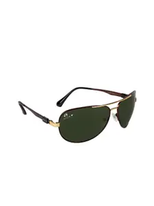 AISLIN Men Green Lens Aviator Sunglasses with UV Protected Lens 14288-55-AS-3456