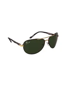 AISLIN Men Green UV Protected Aviator Sunglasses 14332-55-AS-3568