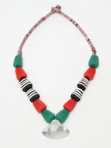 Fabindia Women Multicoloured Metal Tribal Necklace