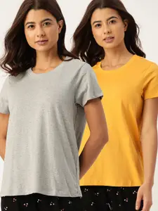 ETC Women Pack of 2 Solid Lounge T-Shirts