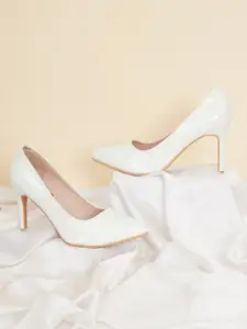 Sherrif Shoes White Pointed Toe Pumps