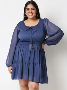 20Dresses Plus Size Women Blue Chiffon Dresses
