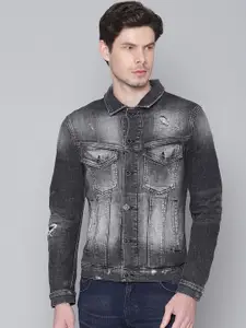 Antony Morato Men Black Washed Denim Jacket