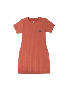 Hunny Bunny Girls Rust Striped T-shirt Dress
