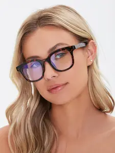 FOREVER 21 Women Clear Lens & Brown Square Sunglasses