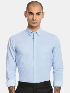 Arrow New York Men Blue Striped Pure Cotton Formal Shirt