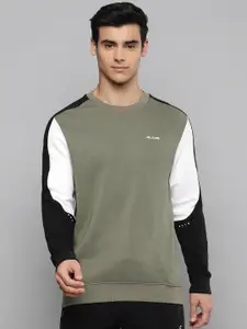 Alcis Men Olive Green Solid Sweatshirt