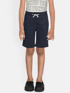 Tommy Hilfiger Boys Navy Blue Pure Cotton Regular Shorts
