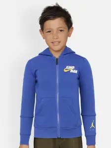 Jordan Boys Blue Solid Jumpman By Nike Hooded Sweatshirt
