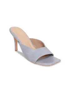 Tao Paris Women Grey Solid Slim Heeled Sandals