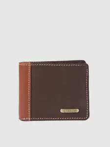 Hidesign Men Brown Colourblocked Leather Two Fold Wallet