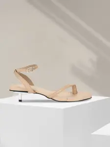 Truffle Collection Women Beige Solid Sandals
