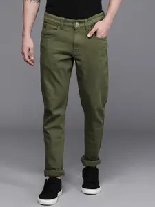 WROGN Men Green Slim Fit Stretchable Jeans