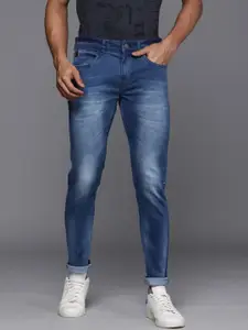 WROGN Men Blue Slim Fit Heavy Fade Stretchable Jeans