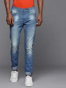 WROGN Men Blue Slim Tapered Fit Light Fade Mid Rise Stretchable Jeans