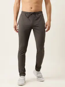Flying Machine Men Grey Solid Straight Fit Solid Track Pants