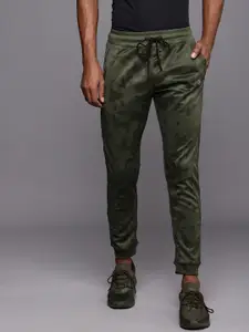 WROGN ACTIVE Men Olive Green Slim Fit Camouflage Printed Joggers