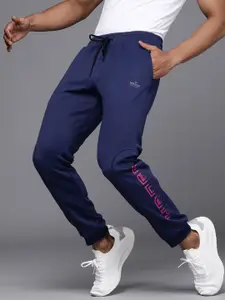 WROGN ACTIVE Men Navy Blue & Pink Printed Joggers