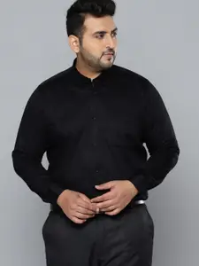 DENNISON Men Black Smart Slim Fit Opaque Formal Shirt