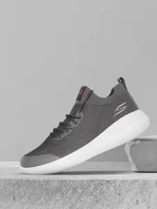 Skechers Men Grey Woven Design Go Run Fast- Cyber Running Shoes