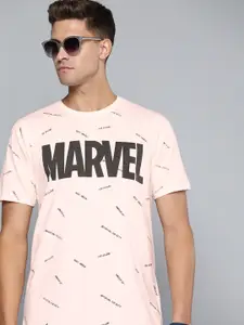 Kook N Keech Marvel Men Off White & Black Marvel Printed Pure Cotton Relaxed T-shirt