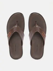 Carlton London Men Coffee Brown Solid Comfort Sandals
