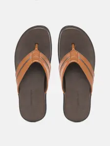 Carlton London Men Tan Brown Solid Comfort Sandals