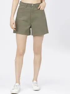 Tokyo Talkies Women Olive Green Regular Shorts