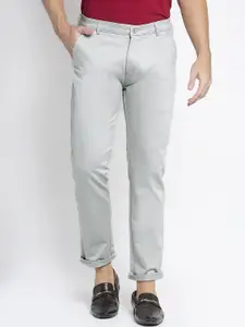 Rodamo Men Grey Slim Fit Trousers