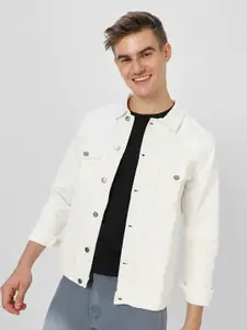 Urbano Fashion Men Regular Fit Washed Full Sleeve Denim Jacket