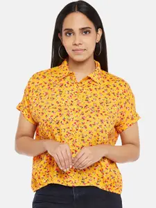 People Women Mustard Floral Opaque Printed Casual Shirt