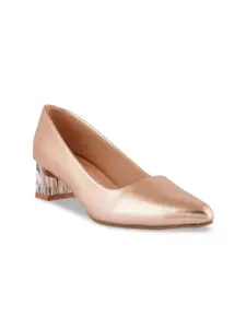 SCENTRA Women Gold-Toned Party Pumps