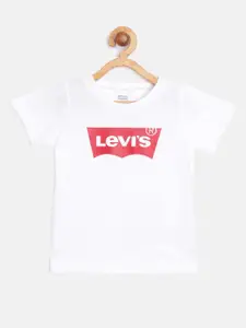 Levis Infant Boys White & Red Brand Logo Print Cotton T-shirt