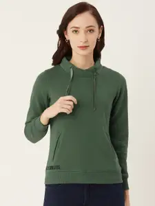 Monte Carlo Women Green Solid Sweatshirt