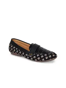 Kanvas Women Printed Comfort Insole Textile Loafers
