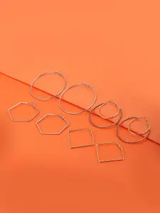 Carlton London Set of 4 Handcrafted Geometric Hoops